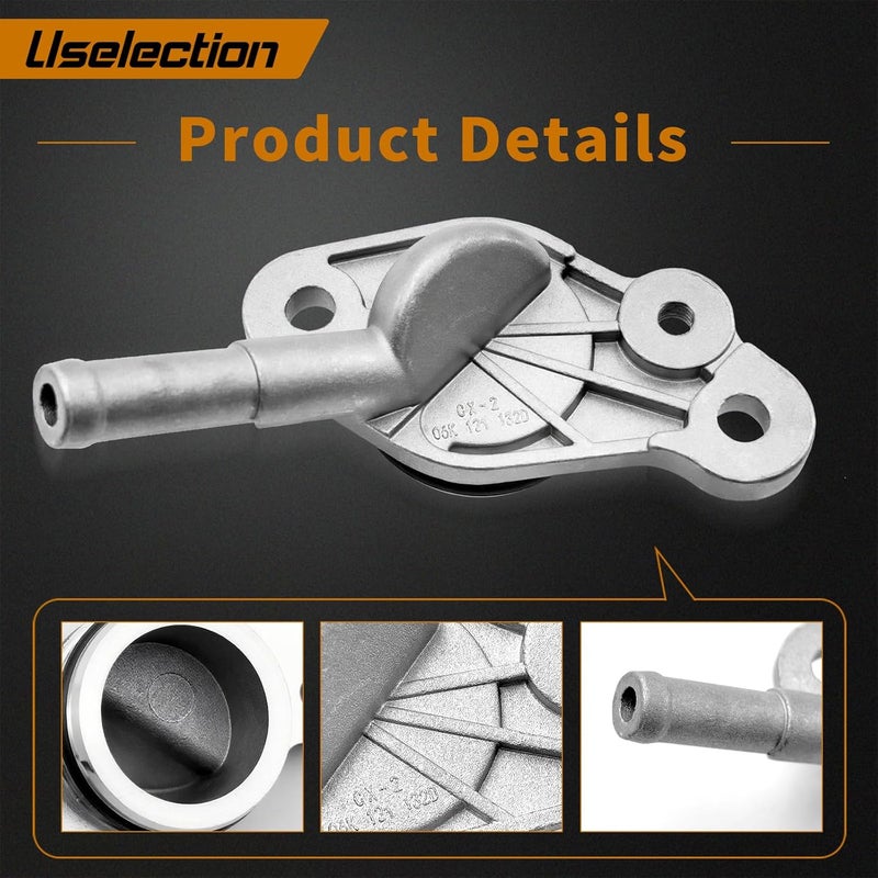 Uselection 06K121132 Aluminum Coolant Connector 06K121132J Replacement For Audi A1 A3 A4 A5 A6 A7 Q2 Q3 Q5 Q7 For VW Golf Jetta Passat Tiguan Polo Touran (Aluminum) - Image 5
